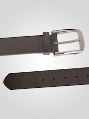 D555 Brown HARRISON Large Buckle Faux 3.9cm Width Leather Belt - Image 3 of 6