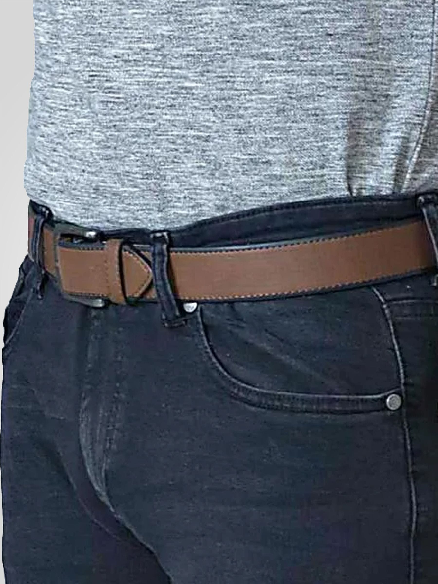 Buy D555 Brown AVANT Burnished Edge 3.50cm Width Leather Belt from