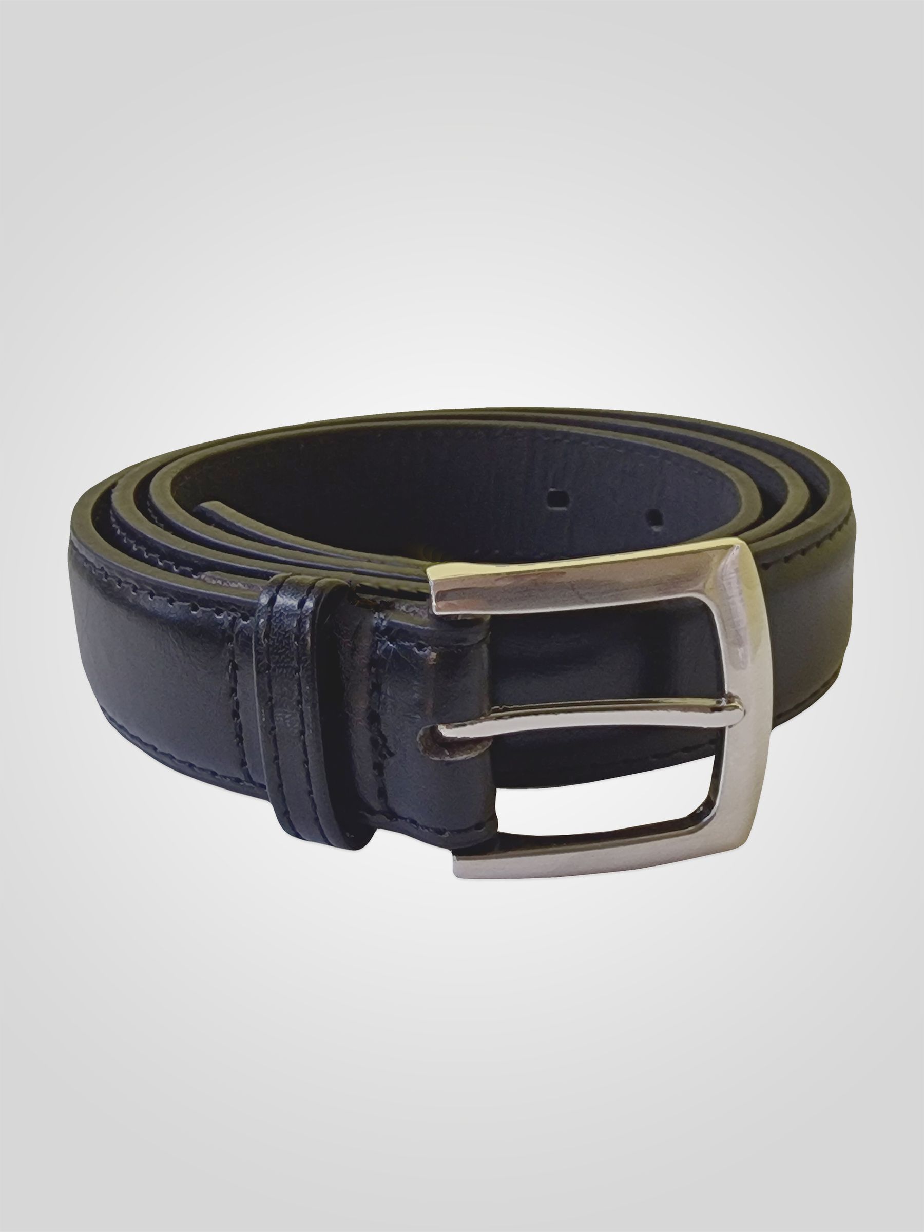 Buy D555 Black LEWIS Square Buckle 2.9cm Width Trousers Leather