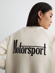 McLaren White Racing Merino Wool Cropped Cardigan - Image 4 of 8