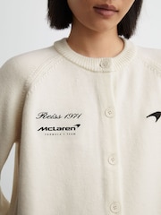 McLaren White Racing Merino Wool Cropped Cardigan - Image 5 of 8
