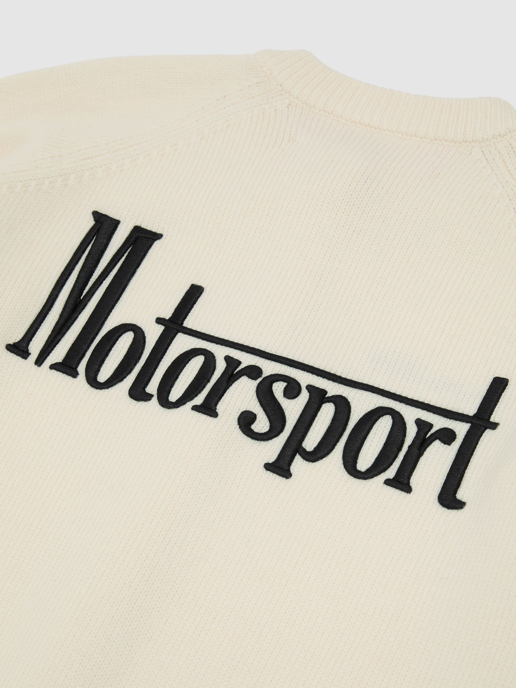 Buy Reiss White Louise McLaren Racing Wool Cropped Cardigan from