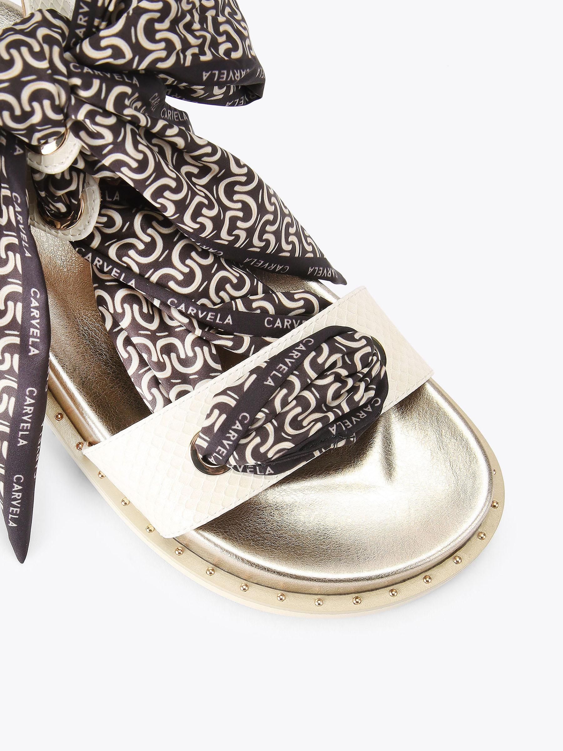 Buy Carvela Cream Sorrento Scarf Sandals from Next USA