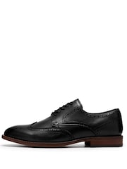 Clarks Black Bowburn Tip Shoes - Image 2 of 6
