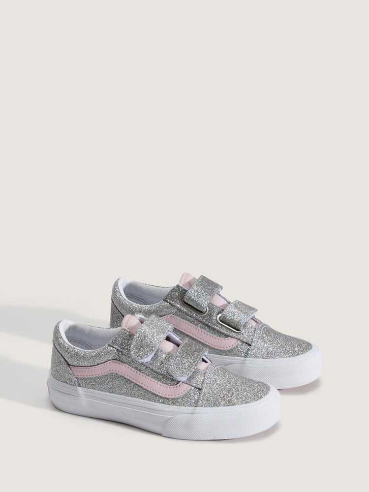 Vans Silver Old Skool V Glitter Trainers - Image 1 of 4