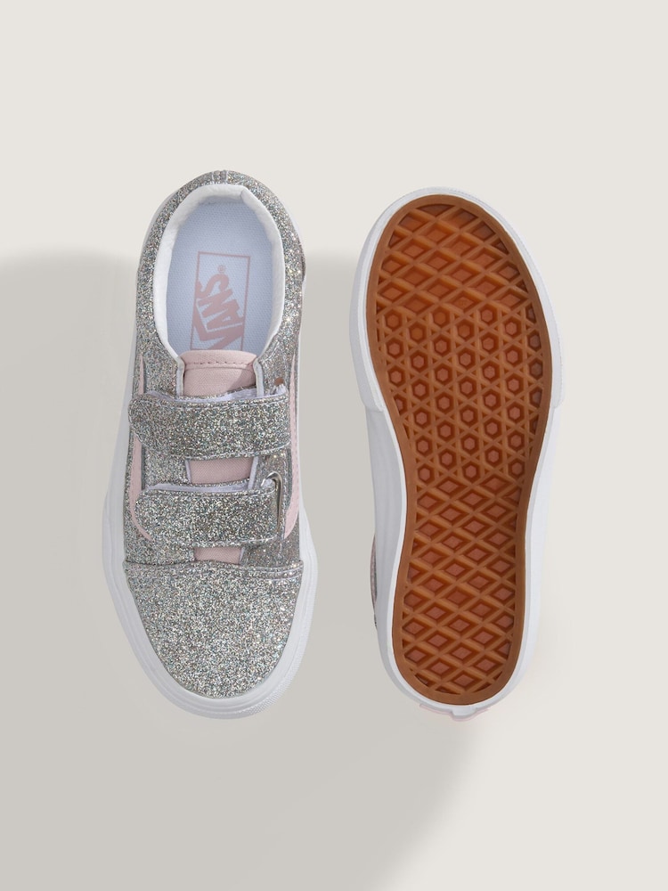 Vans Silver Old Skool V Glitter Trainers - Image 4 of 4