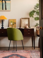 Swoon Dark Brown Verne Mango Wood Three-Drawer Desk - Image 1 of 6