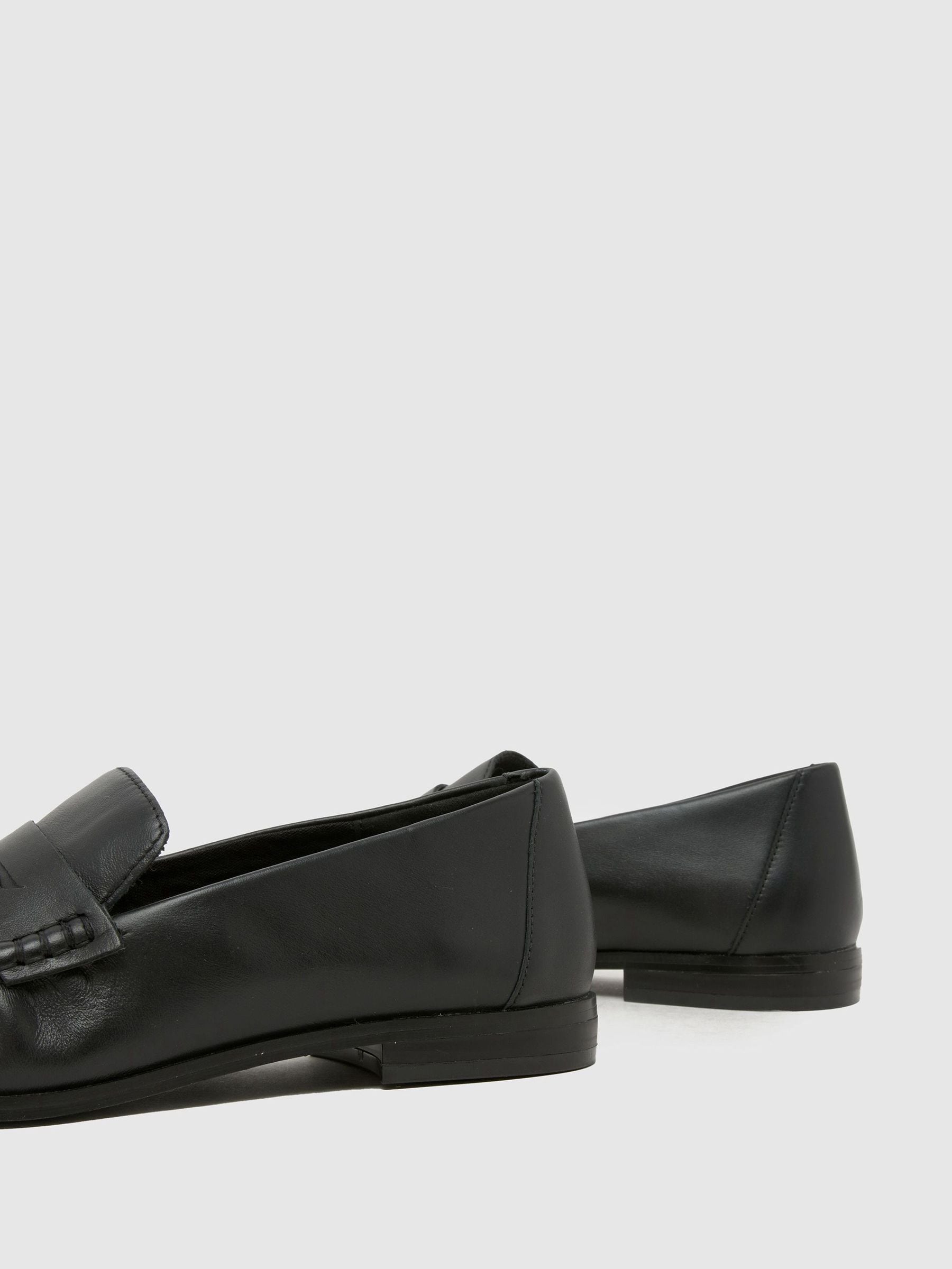 Buy Schuh Black Lewis Leather Ruched Loafers from Next USA