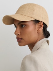 Reiss Natural Winnie Raffia Baseball Cap - Image 1 of 5