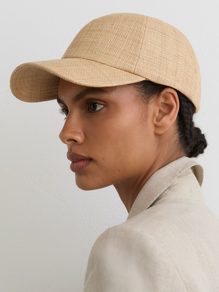 Reiss Natural Winnie Raffia Baseball Cap - Image 1 of 5