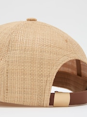 Reiss Natural Winnie Raffia Baseball Cap - Image 5 of 5