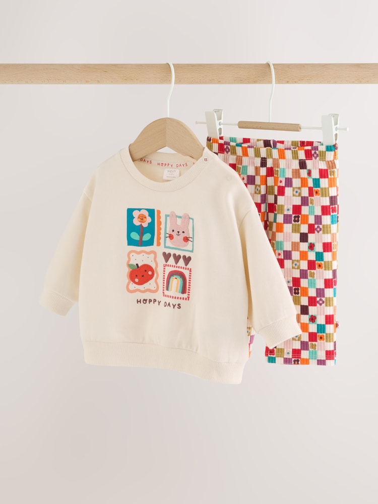 Multi Bright Character - Baby Sweat Top And Wide Leggings 2 Piece Set (0mths-2yrs) - Larawan 1 ng 15