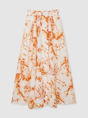 Reiss Ivory/Orange Milly Skirt - Image 2 of 6