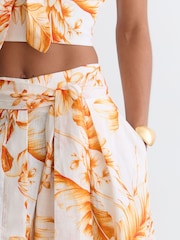 Reiss Ivory/Orange Milly Skirt - Image 3 of 6
