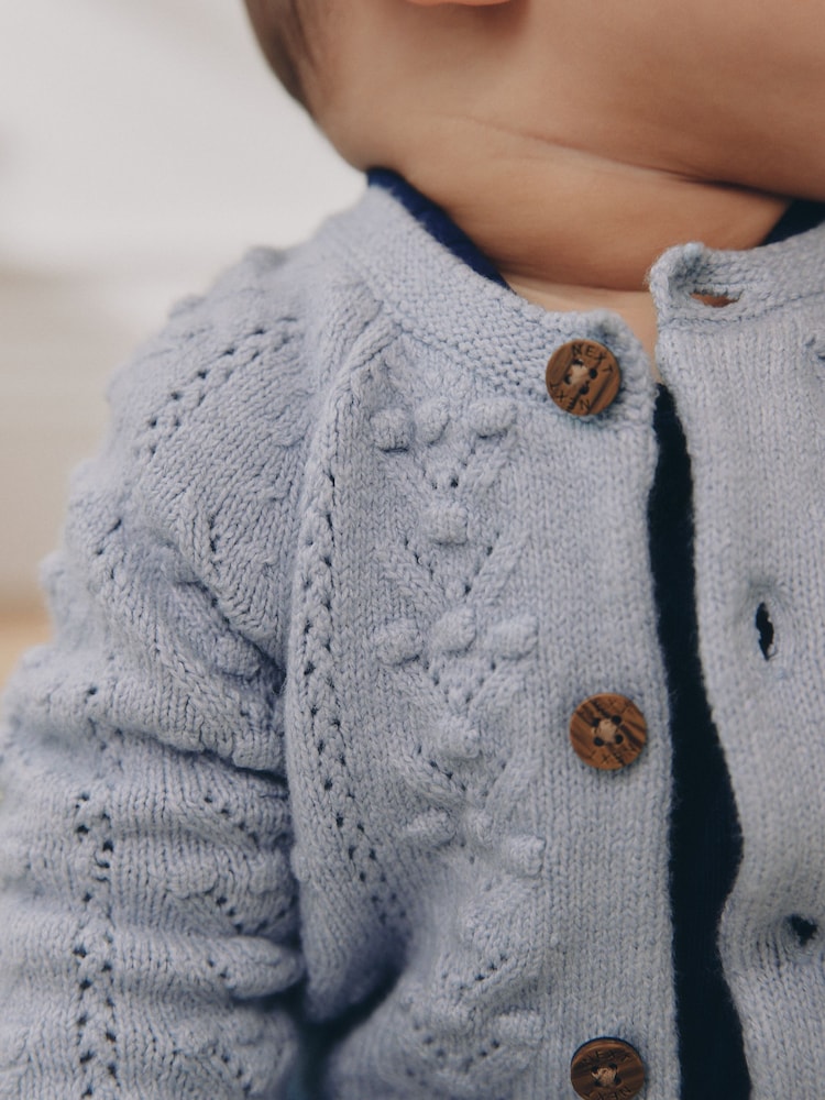Blue Soft Touch Knitted Baby Cardigan (0mths-2yrs) - Image 2 of 10 Blue Soft Touch Knitted Baby Cardigan (0mths-2yrs) - Image 2 of 10