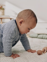 Blue Soft Touch Knitted Baby Cardigan (0mths-2yrs) - Image 3 of 10