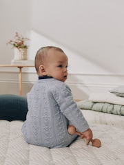 Blue Soft Touch Knitted Baby Cardigan (0mths-2yrs) - Image 4 of 10