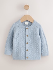 Blue Soft Touch Knitted Baby Cardigan (0mths-2yrs) - Image 5 of 10