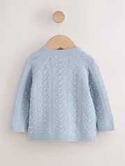 Blue Soft Touch Knitted Baby Cardigan (0mths-2yrs) - Image 6 of 10