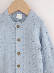 Blue Soft Touch Knitted Baby Cardigan (0mths-2yrs) - Image 7 of 10