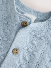 Blue Soft Touch Knitted Baby Cardigan (0mths-2yrs) - Image 8 of 10