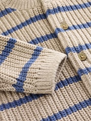 Brown/Blue Stripe Embroidered Bear Cardigan (0mths-2yrs) - Image 6 of 7