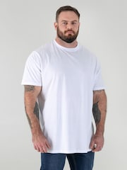 לבן - 555D חולצת טי מסיב כותנה סרוק בבד פרימיום עבה עם צווארון עגול, דגם Flyers - תמונה 1 מתוך 5