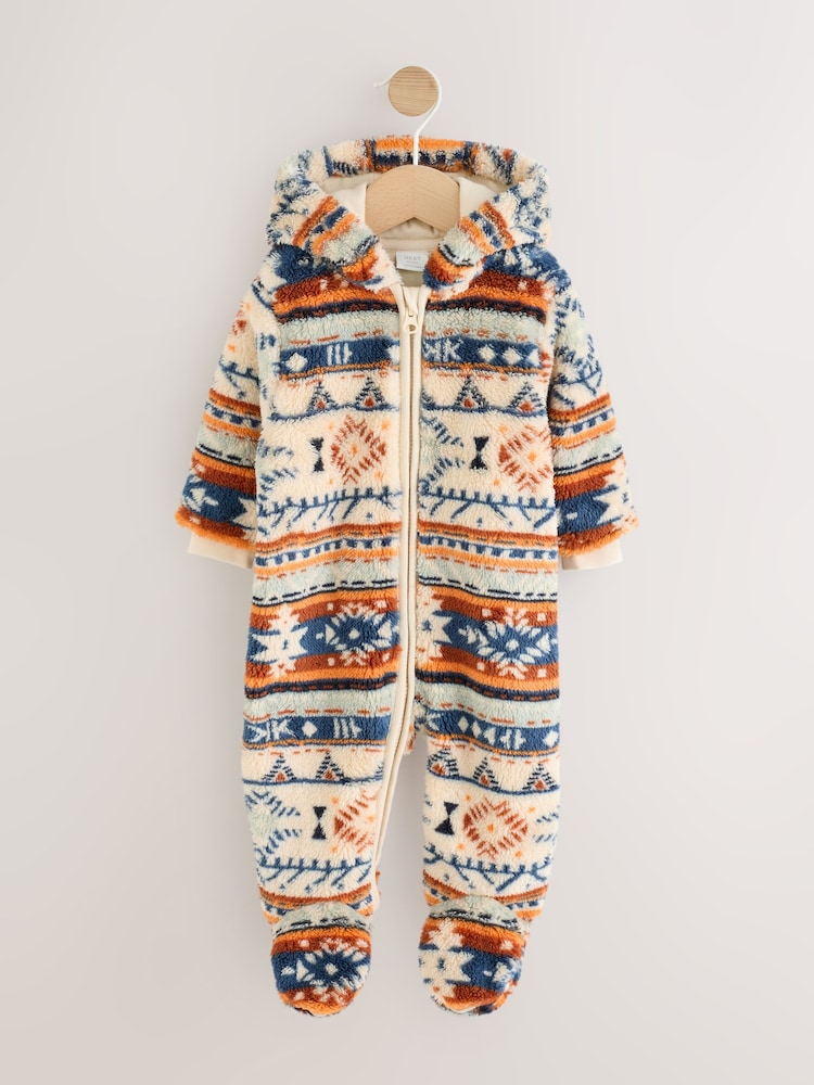 Fairisle Fleece Baby Pramsuit (0mths-2yrs) - Image 1 of 7 Fairisle Fleece Baby Pramsuit (0mths-2yrs) - Image 1 of 7