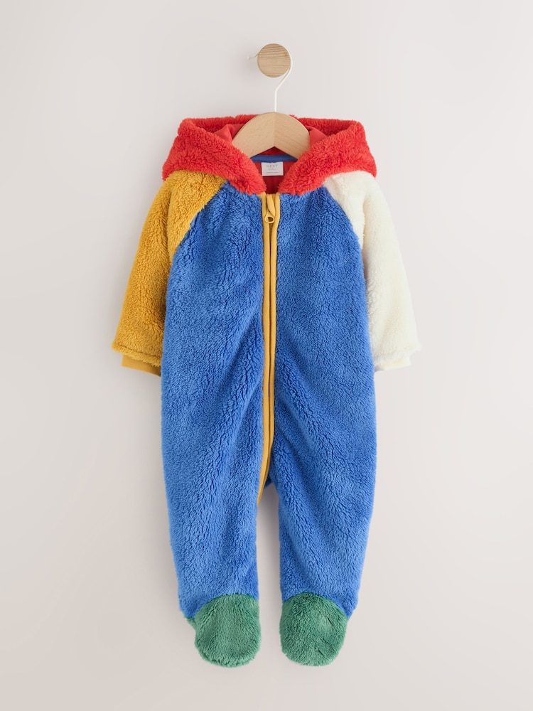 Blue Colourblock Fleece Baby Pramsuit (0mths-2yrs) - Image 1 of 8