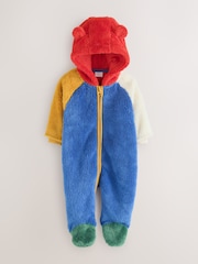 Blue Colourblock Fleece Baby Pramsuit (0mths-2yrs) - Image 2 of 8