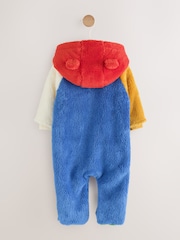 Blue Colourblock Fleece Baby Pramsuit (0mths-2yrs) - Image 3 of 8
