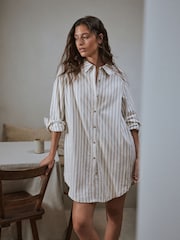 Yard Hebden Stripe Cotton Flannel Stripe Night Shirt - Image 1 of 9