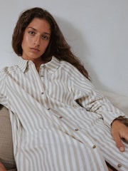 Yard Hebden Stripe Cotton Flannel Stripe Night Shirt - Image 4 of 9