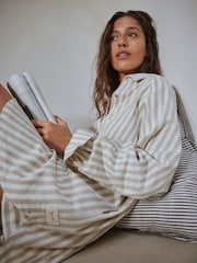 Yard Hebden Stripe Cotton Flannel Stripe Night Shirt - Image 5 of 9