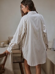 Yard Hebden Stripe Cotton Flannel Stripe Night Shirt - Image 6 of 9