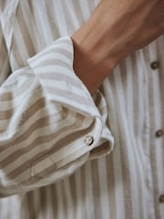 Yard Hebden Stripe Cotton Flannel Stripe Night Shirt - Image 8 of 9