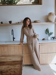 Yard Oatmeal Wool Blend Knitted Lounge Trousers - Image 3 of 5