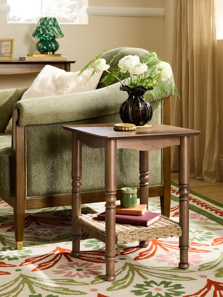 Nina Campbell Dark Wood Effect Alder Side Table - Image 1 of 6