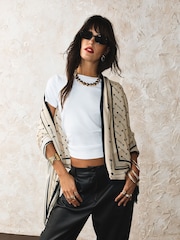 Rockett St George Black/Ecru Love Arrow Printed Lightweight Scarf - Image 1 of 7