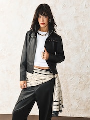 Rockett St George Black/Ecru Love Arrow Printed Lightweight Scarf - Image 4 of 7