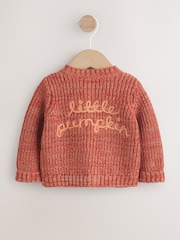 Orange Little Pumpkin Slogan Baby Cardigan - Image 5 of 9