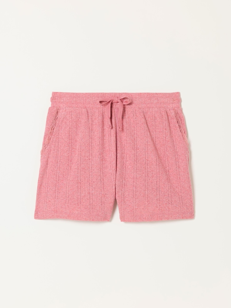 FatFace Pink Pointelle Lace Shorts - Image 7 of 7 FatFace Pink Pointelle Lace Shorts - Image 7 of 7