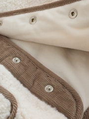 Cream - Borg Hooded Baby Jacket - Imaginea 5 din 8