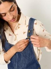FatFace Raffles Blue Denim Wide Leg Dungaree - Image 5 of 6