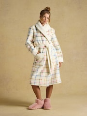 Joules Cream Fleece Dressing Gown - Image 1 of 8