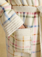 Joules Cream Fleece Dressing Gown - Image 3 of 8