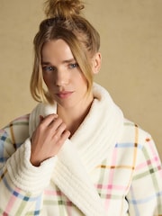 Joules Cream Fleece Dressing Gown - Image 4 of 8