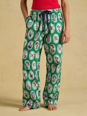 Green Dog Print Woven Brushed Cotton Pyjama Bottoms - Image 1 of 7