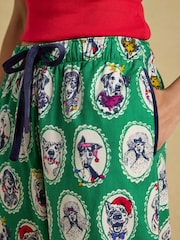 Green Dog Print Woven Brushed Cotton Pyjama Bottoms - Image 4 of 7