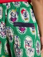 Green Dog Print Woven Brushed Cotton Pyjama Bottoms - Image 6 of 7
